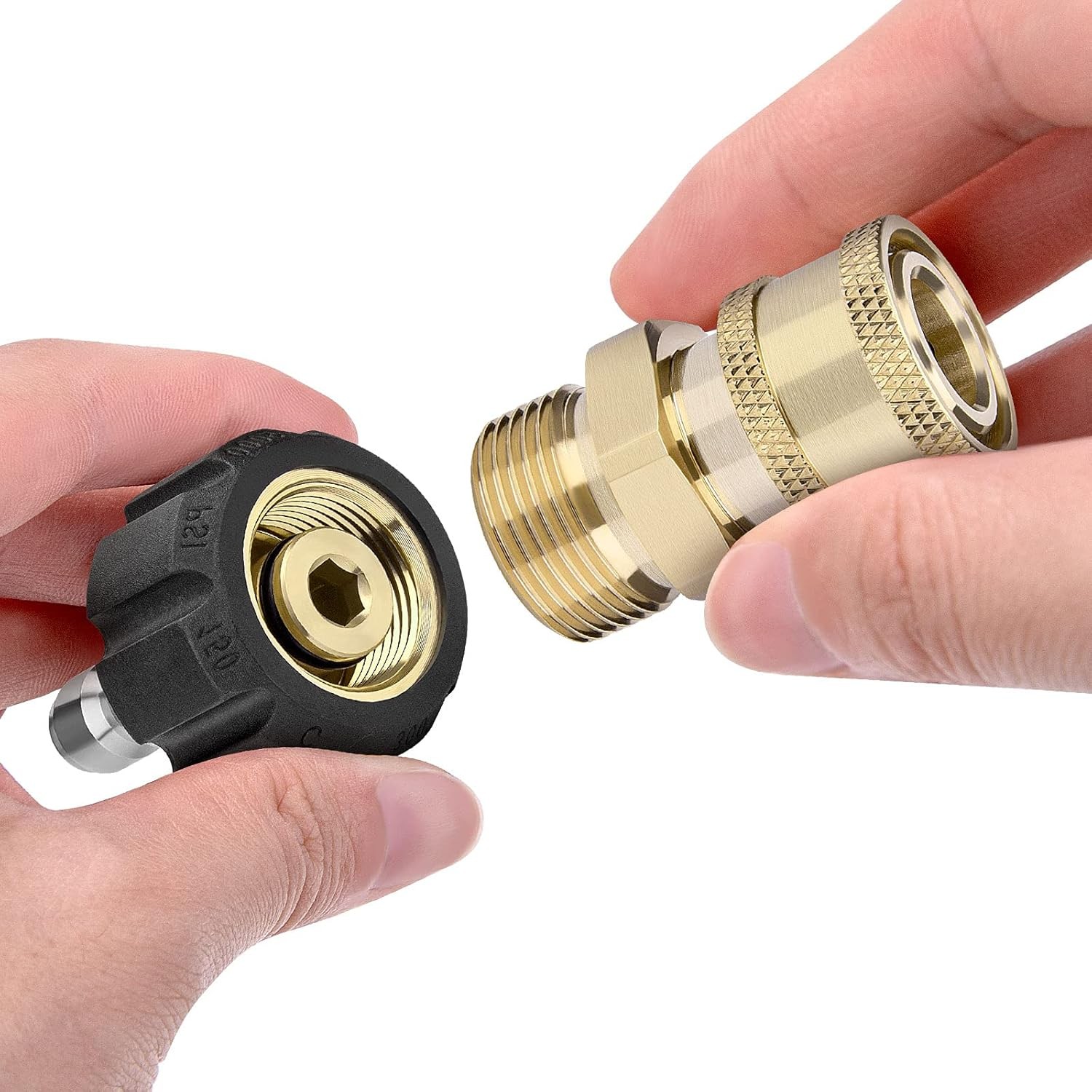 4PCS Pressure Washer Adapter Set Quick Disconnect M22 Swivel to 3/8” Connect