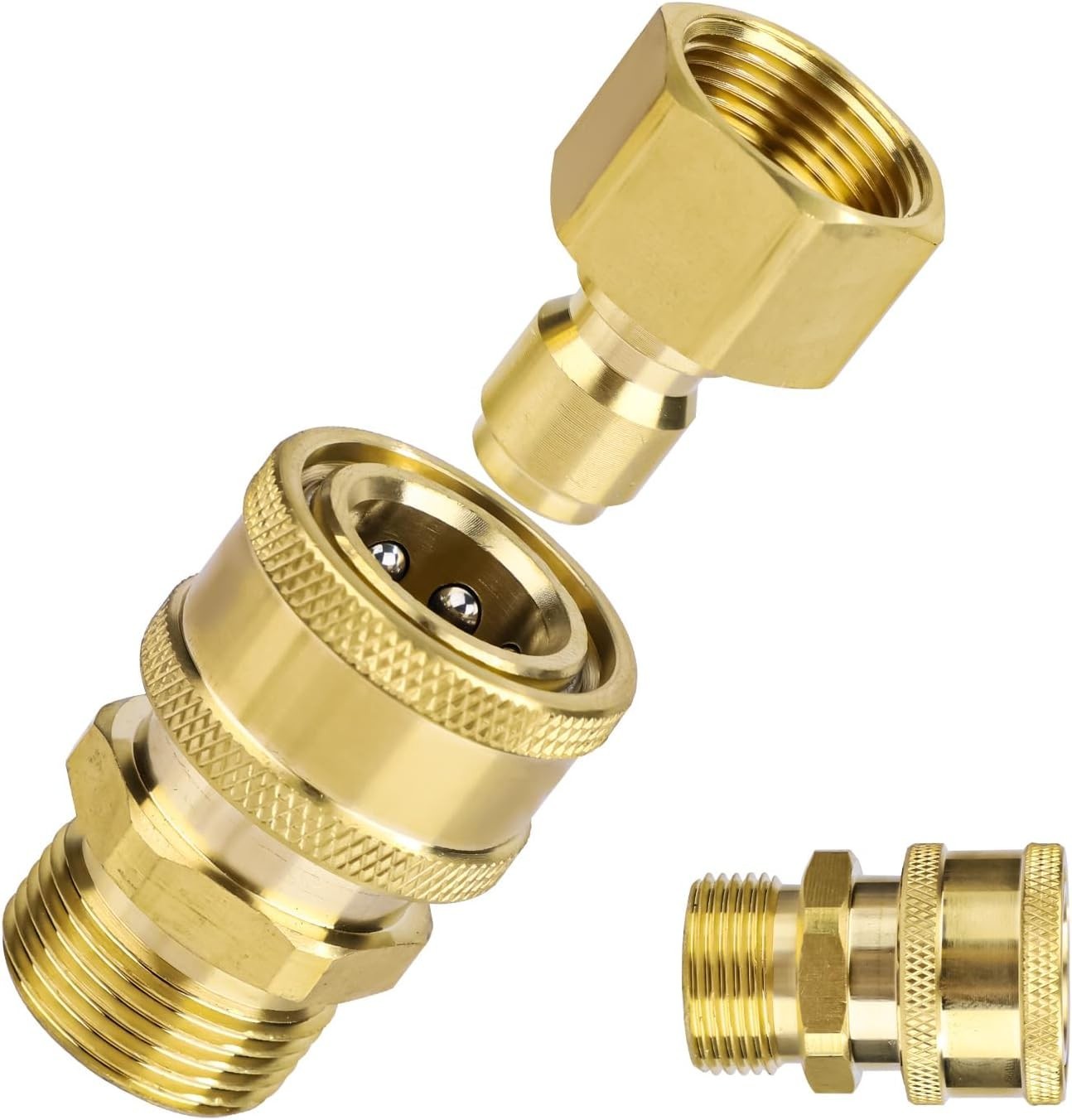 4PCS M22-15mm to 1/4″ Pressure Washer Adapter Quick Connect Kit 5000 PSI