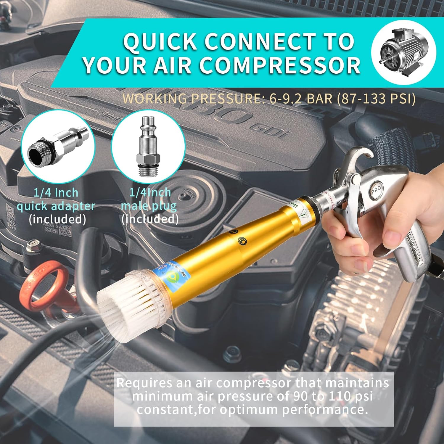 GOCCIDA High Pressure Car Cleaning Gun,Car Air Blow Gun,Tornado Dry Cleaning Gun