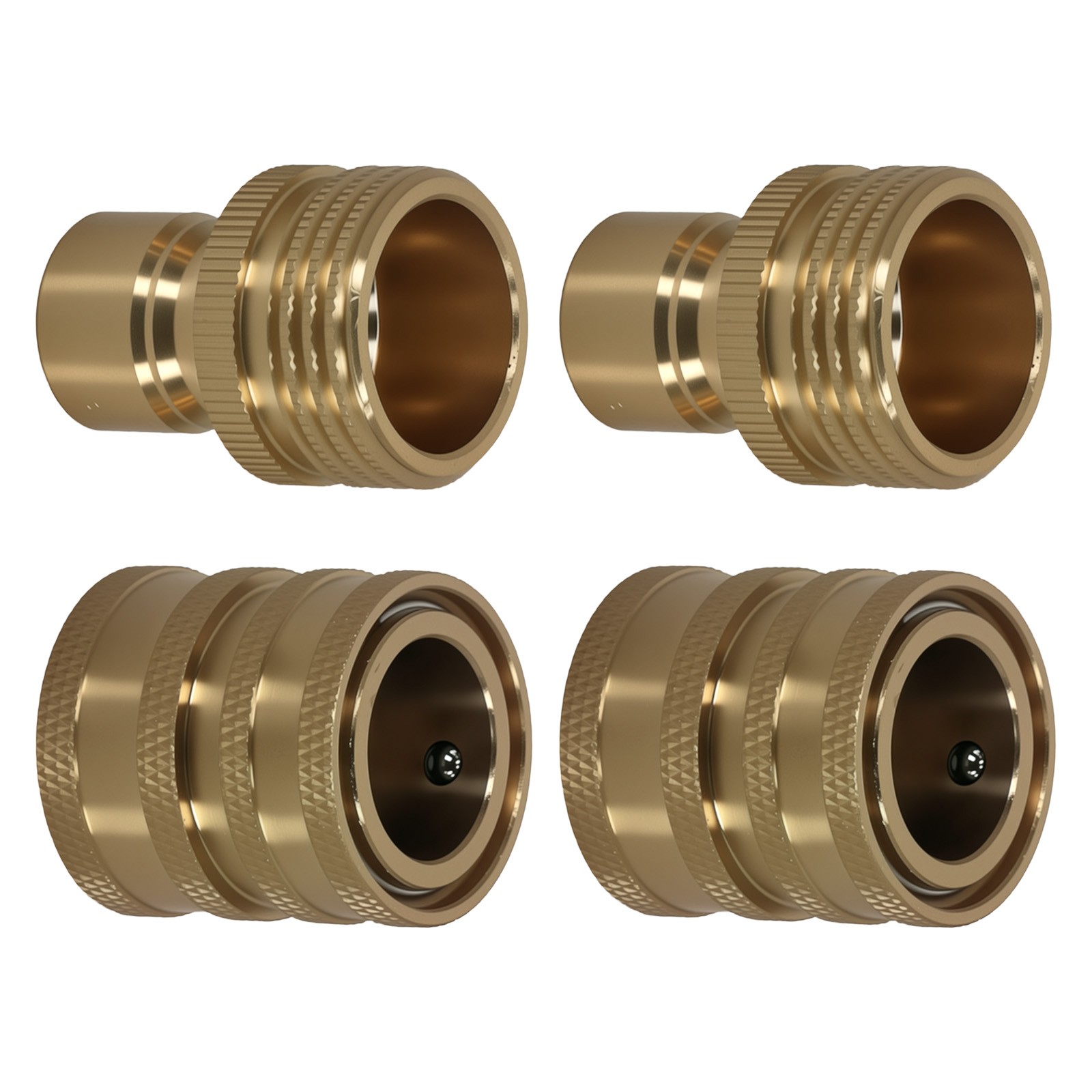 Garden Hose Adapter Brass 3/4″ to 1/2″ Quick Connect for Pressure Washer 4Pcs