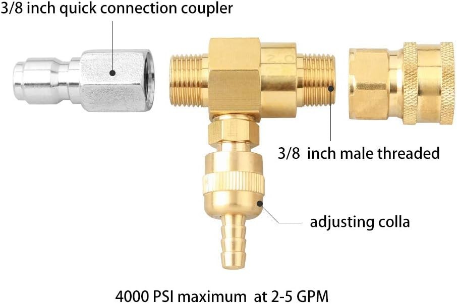 Professional Chemical Injector Kit with Adjustable Dilution Ratio for Washers