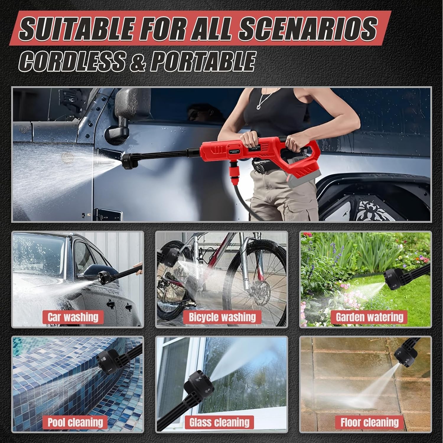 Cordless Pressure Washer for Milwaukee M18 Battery, Portable Cordless