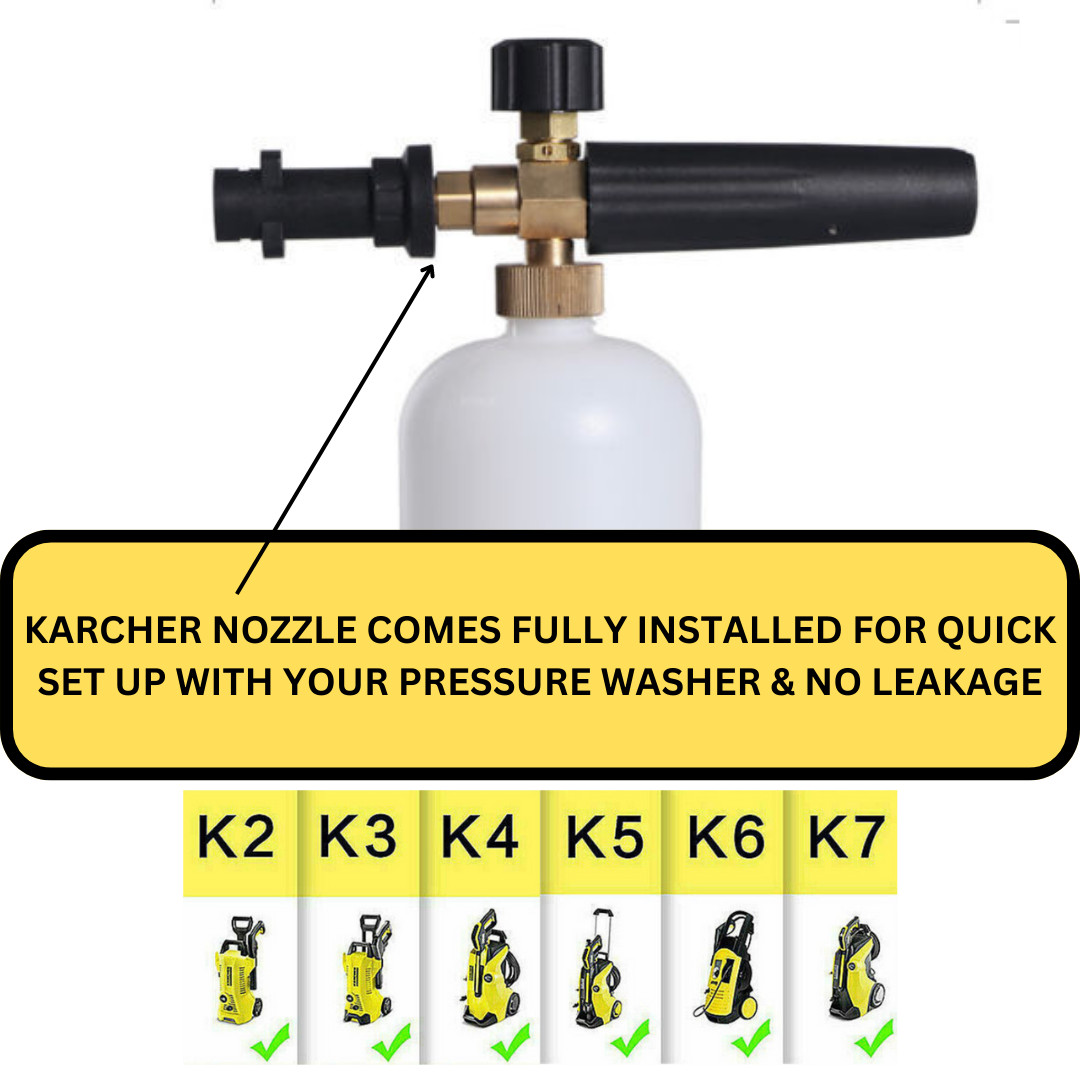 Snow Foam Gun Karcher K2-K7 Lance Cannon Car Pressure Washer Washing Bottle 1L
