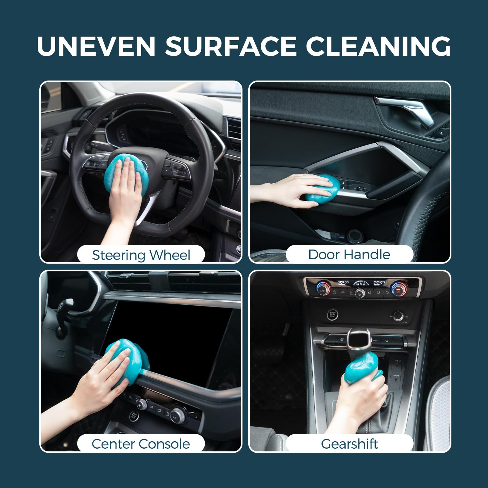 CLICK CLEAN 2Pcs Cleaning Gel for Car, 7oz Car 7 Ounce (Pack of 2), Blue+Blue