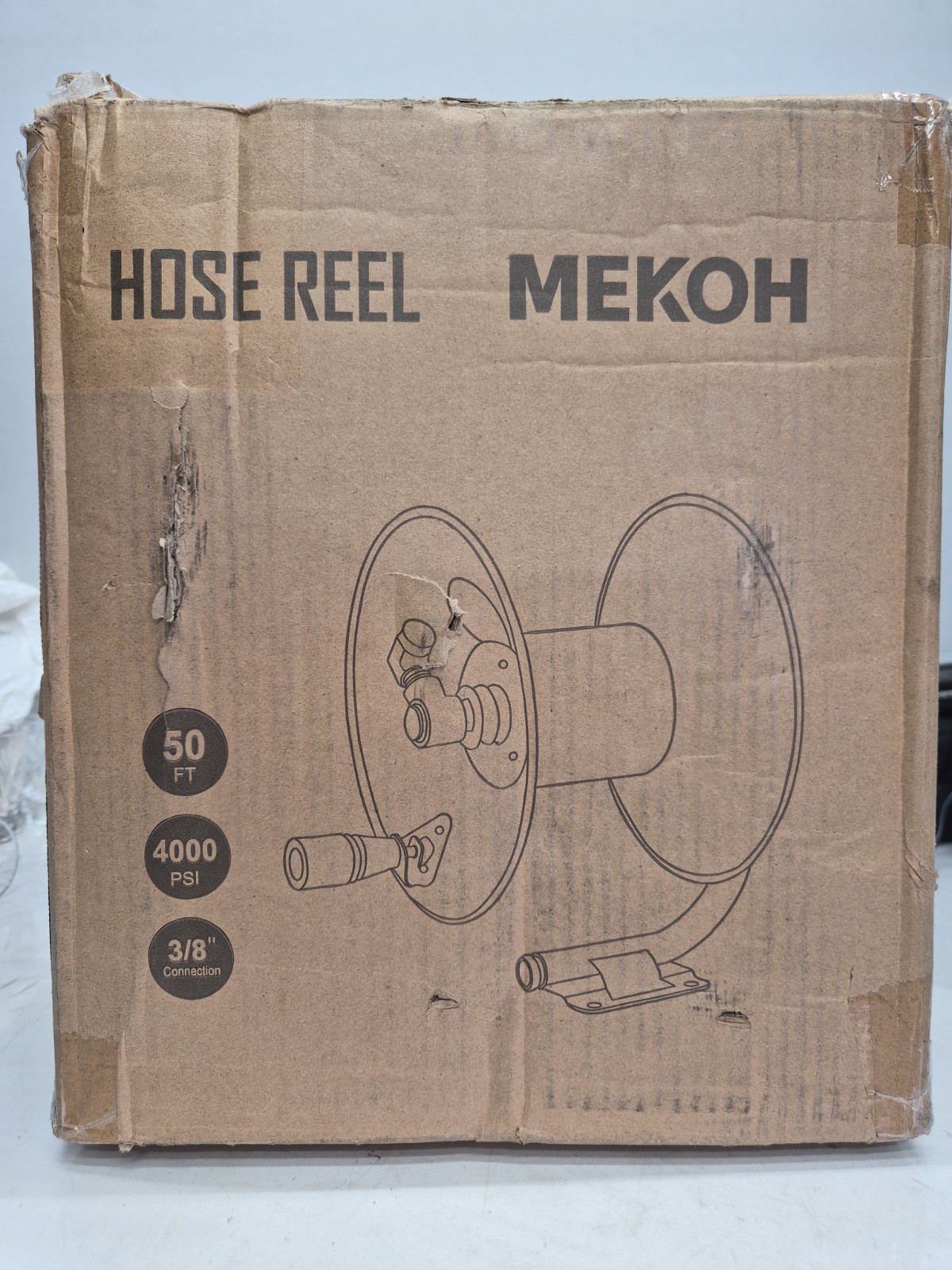 MEKOH Pressure Washer Hose Reel 50ftx3/8”/65ftx1/4”, 4000PSI Pls Read Descript