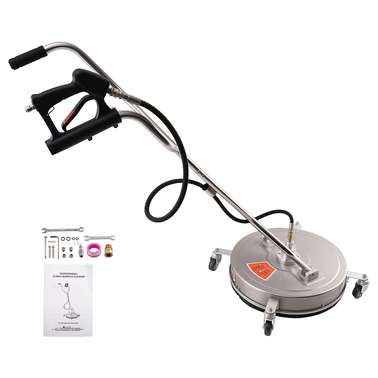 22 Inch Surface Cleaner for Pressure Washer 4200 PSI Dual Handle Steel 3/8″QC
