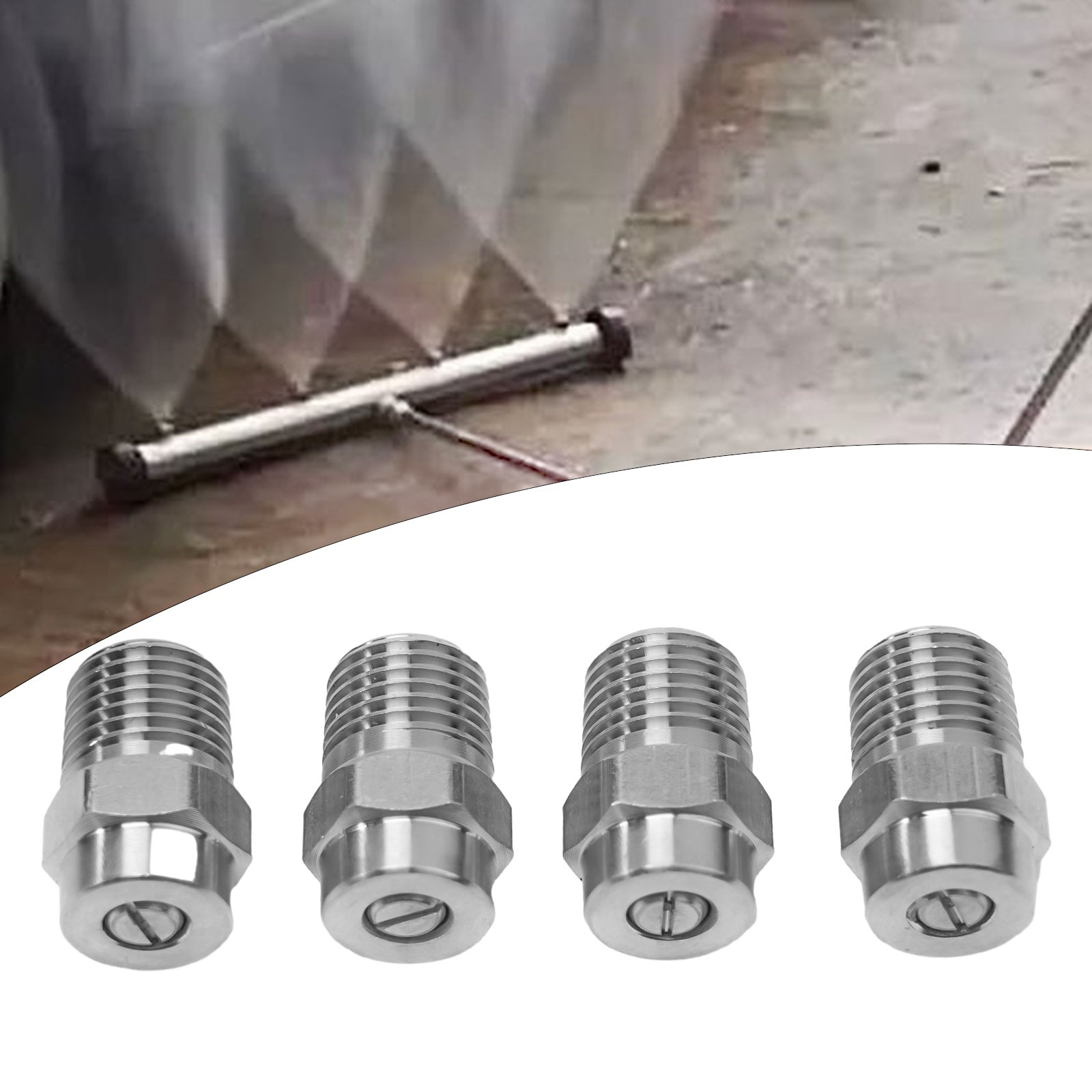 Long Lasting Stainless Steel Nozzle Replacements for Surface Cleaner Set of 4