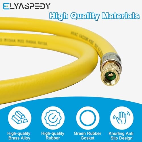 2026 Upgraded 3/8″Diameter Hose,6FT,1/4″ FL‑1/4″ FL Vacuum Yellow 1/4″ to 1/4″