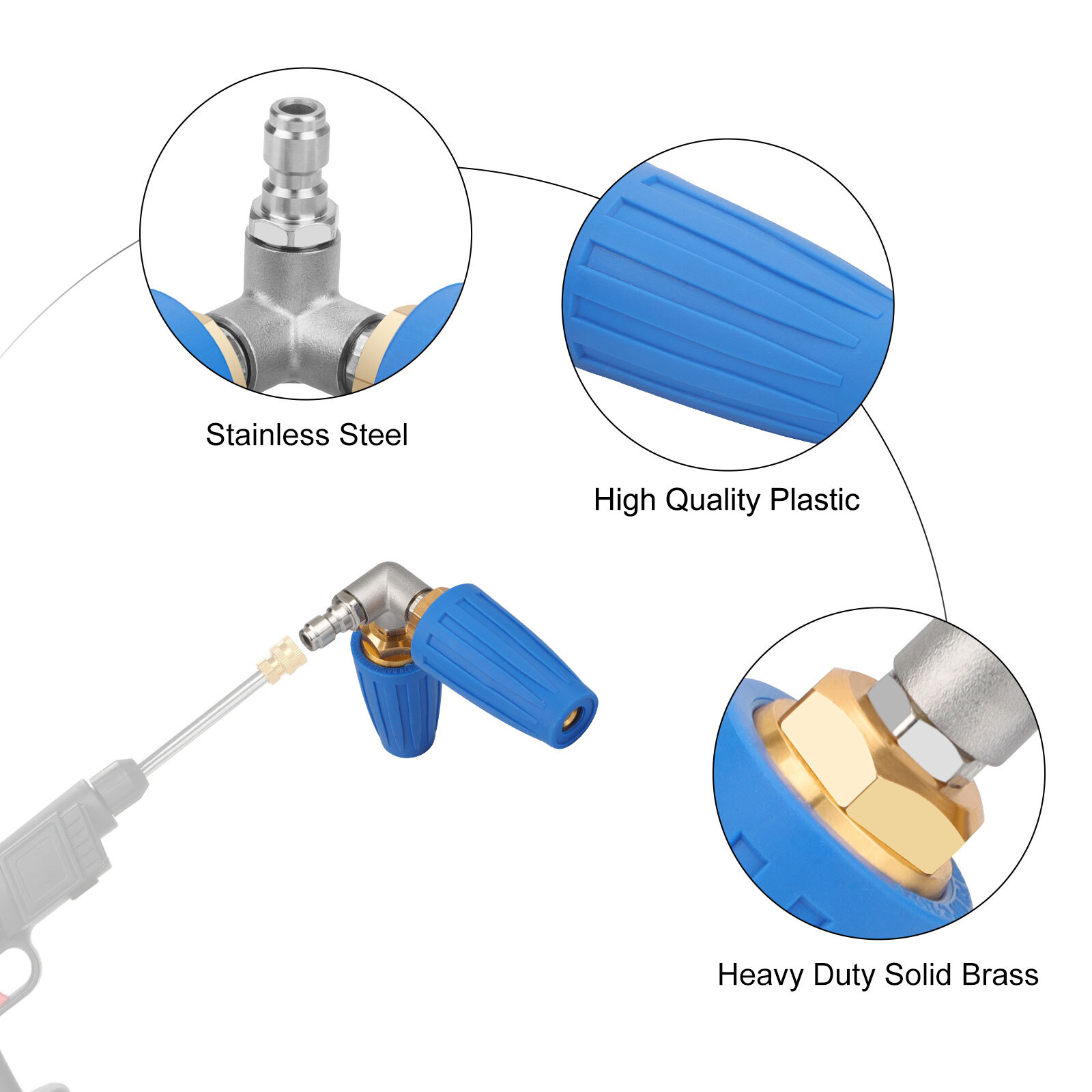 4000 PSI Dual Turbo Nozzle Pressure Washer 4-6 GPM 1/4″ Quick Connect Spray Tips