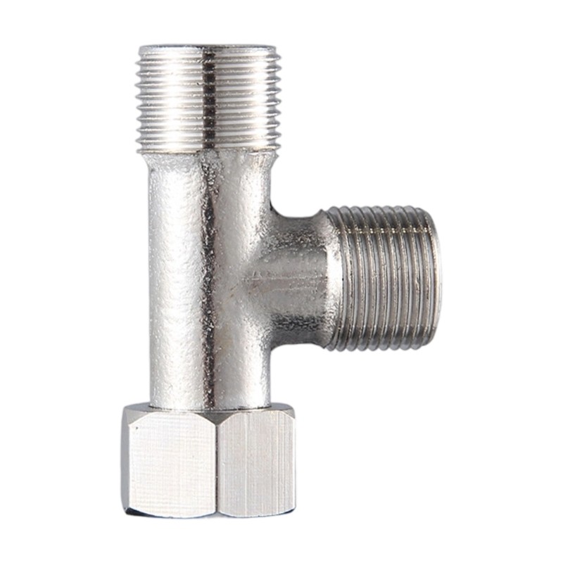 Heavy Duty Steel Three Way Water Pipe Adapter Way T Splitter Nozzle Converter