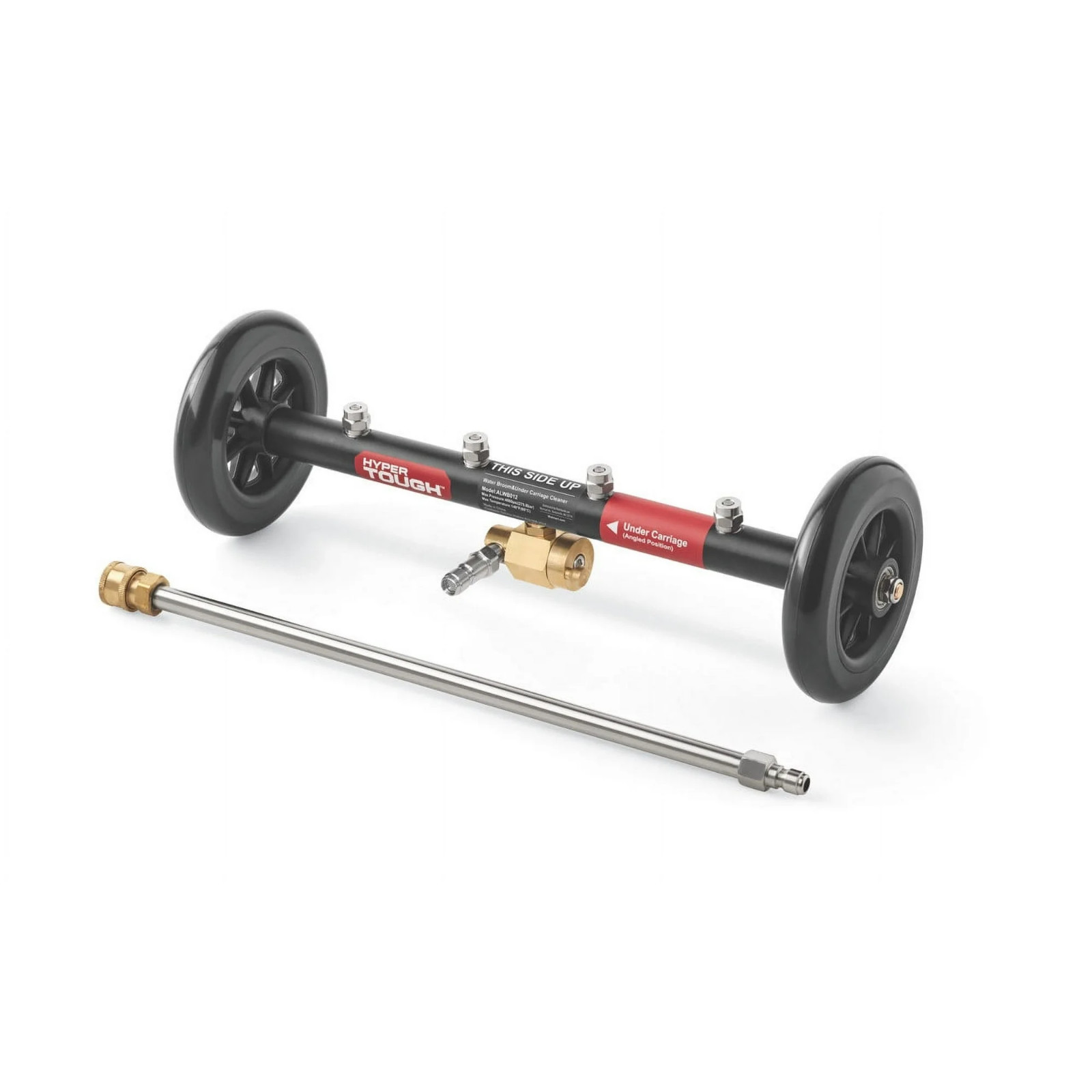 Hyper Tough Water Broom Under Carriage Cleaner 1/4″ Quick Connect 16″ Extension