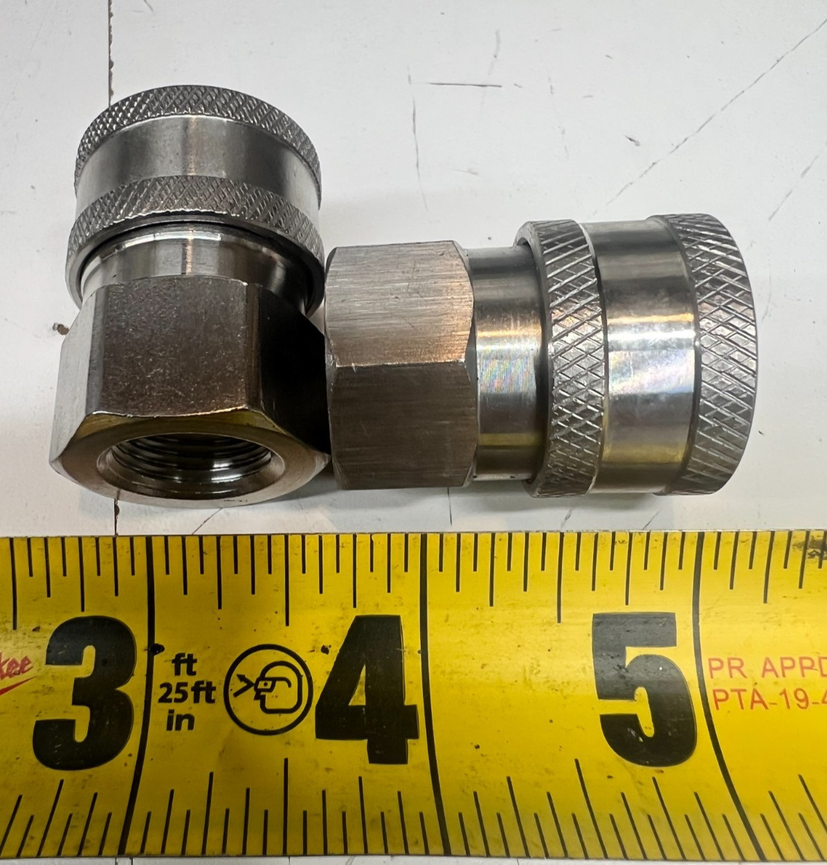 Lot of 2) Quick Connect Coupler 3/8″ QC x FNPT Threaded Stainless Finish Varies
