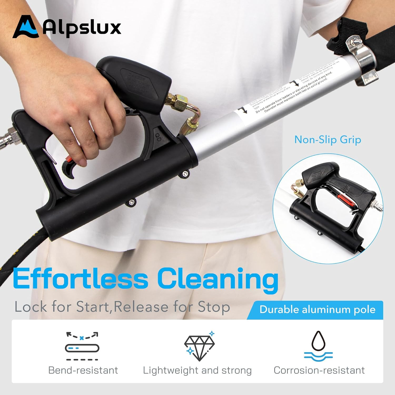 Gutter Cleaning Tools 24 FT Telescoping Pressure Washer 3 Extension Wands, Gutte