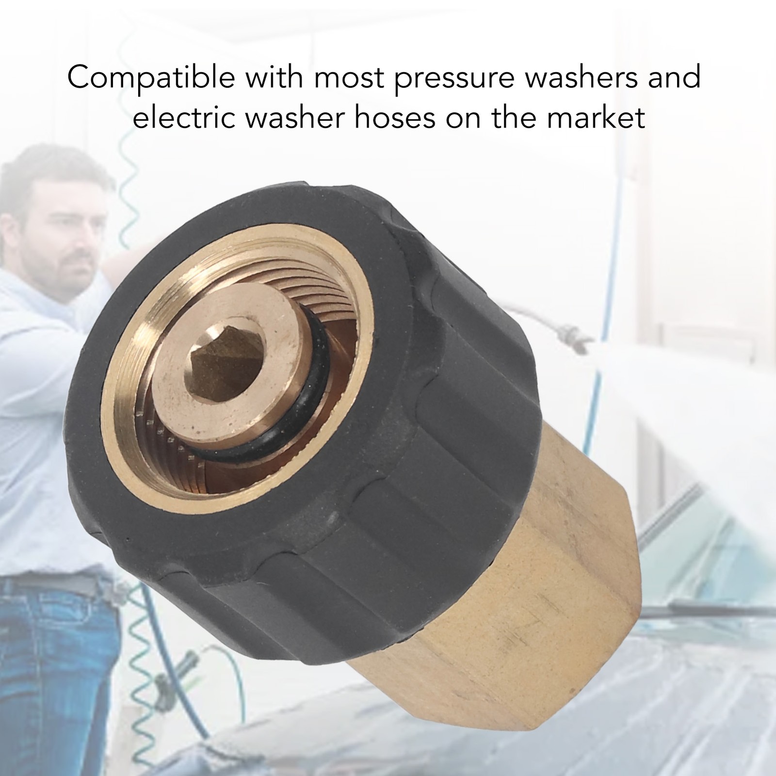(Female G3/8 To Female M22 14mm) Pressure Washer Hose Connector Pressure