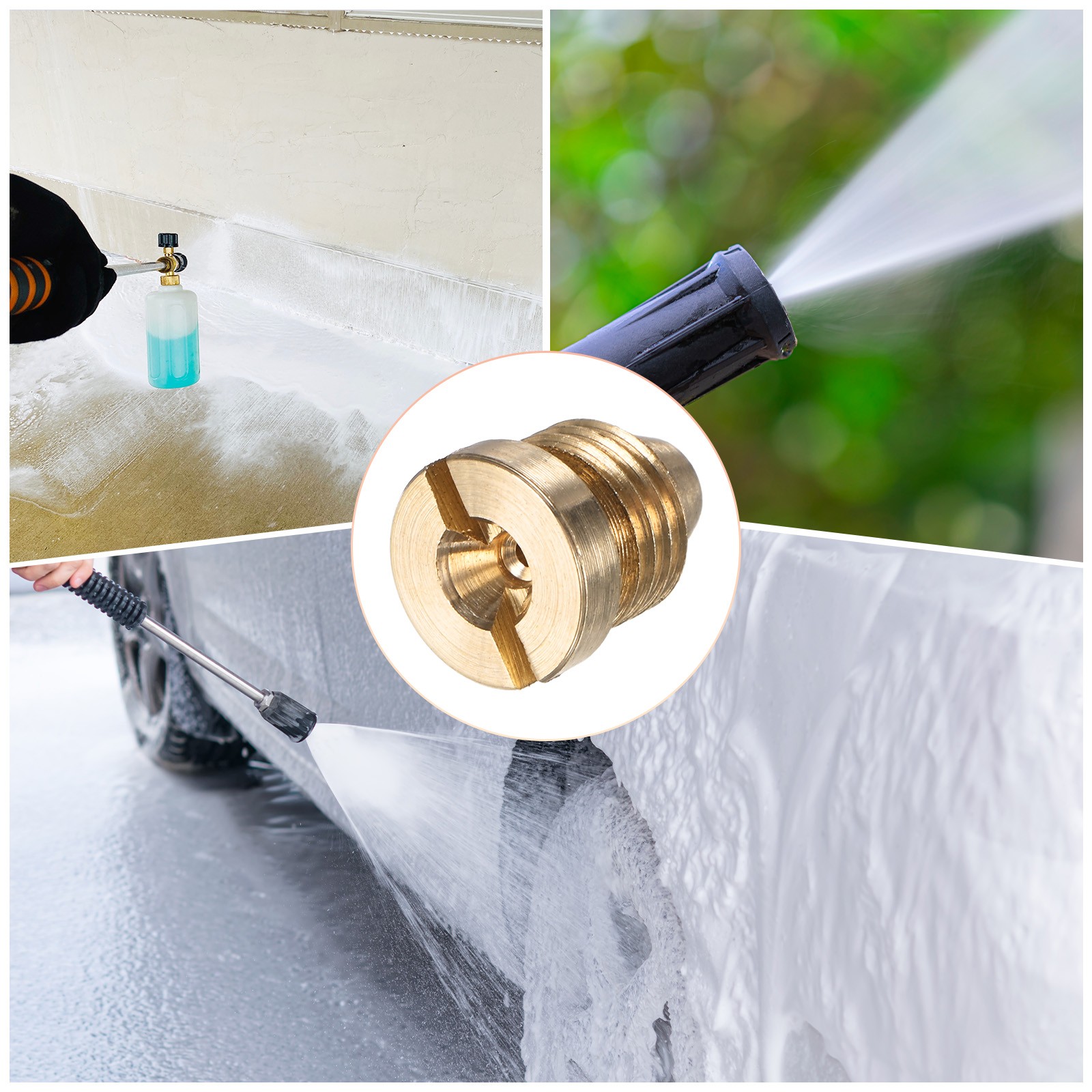 2-Pack Foam Cannon Orifice Nozzle, 1.1mm Brass Universal Thread Tips