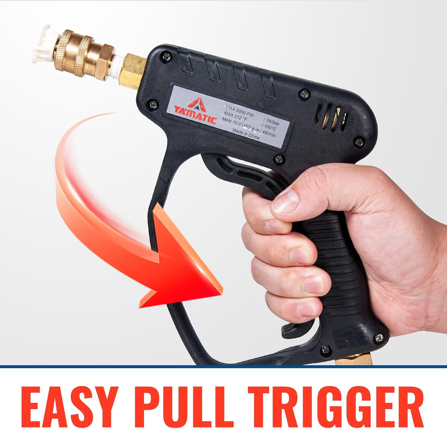 Short Pressure Washer Gun with Swivel, 5000 PSI Power Washer Wand Stubby Trigger