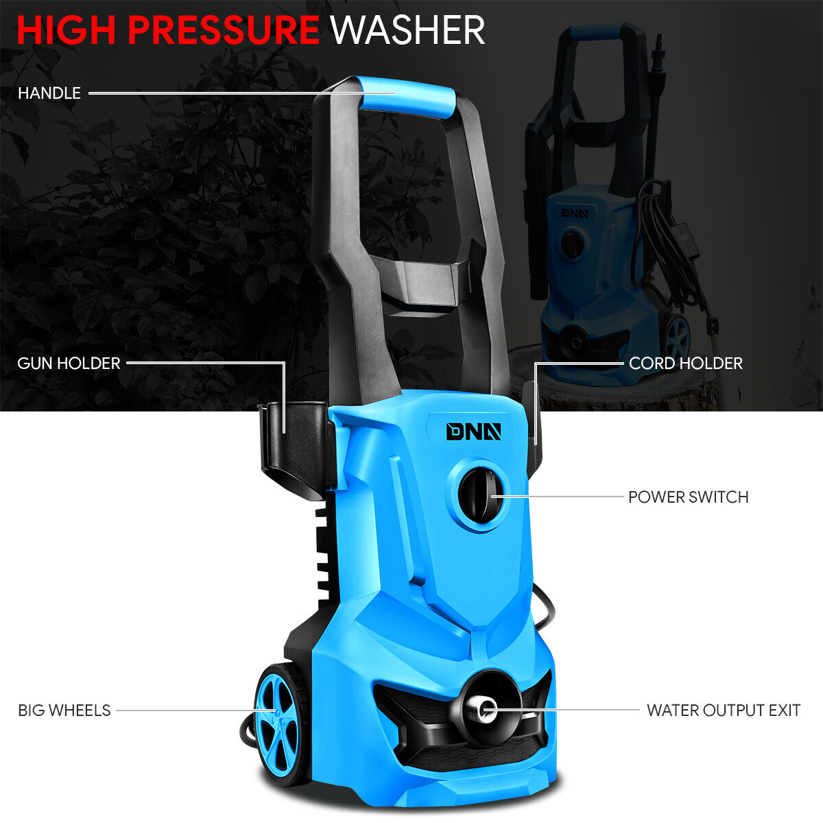 Electric Pressure Washer Kit 1813PSI 1.45GPM Portable High- Car Cleaner Machine