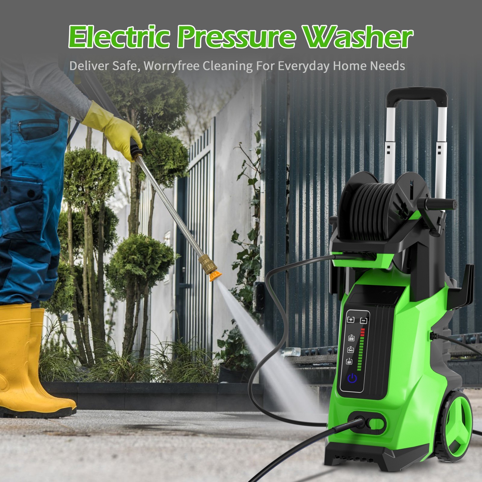 Pressure Washer 4500PSI 4.0GPM, 15-Level Touchscreen, Soap Tank, for Patio