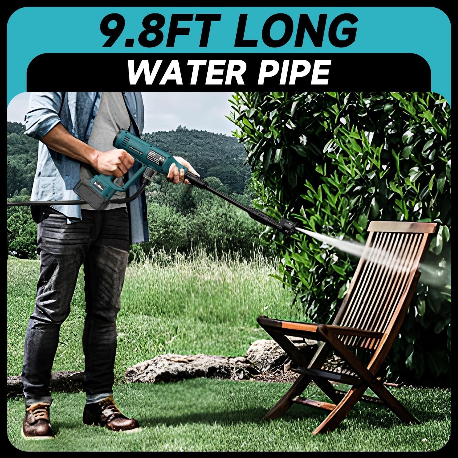 Cordless Pressure Washer for Makita 18V Battery 700 PSI Portable Handheld Power