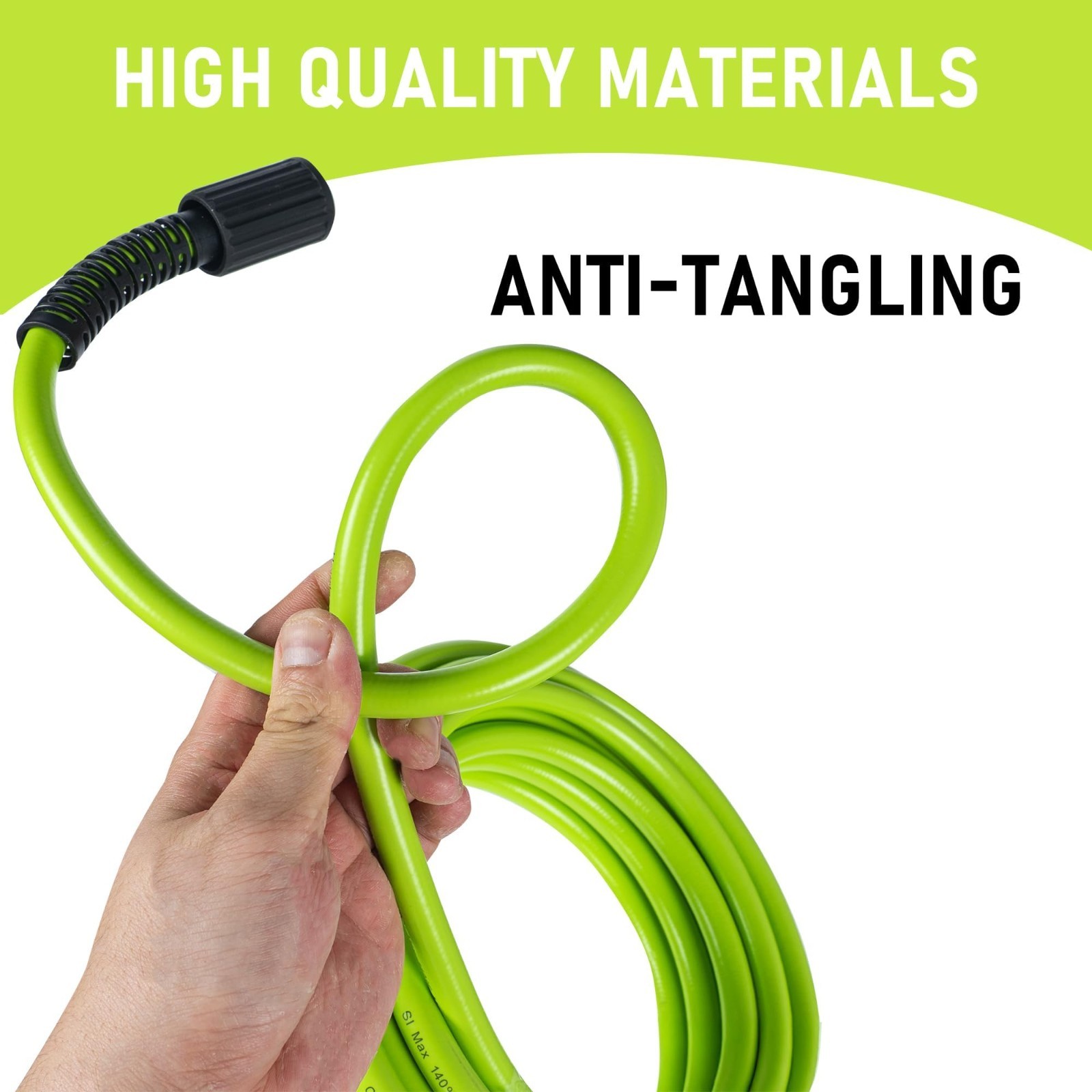 50FT Pressure Washer Hose 3600 PSI, Kink Resistant, Quick Connect Extension, Gre