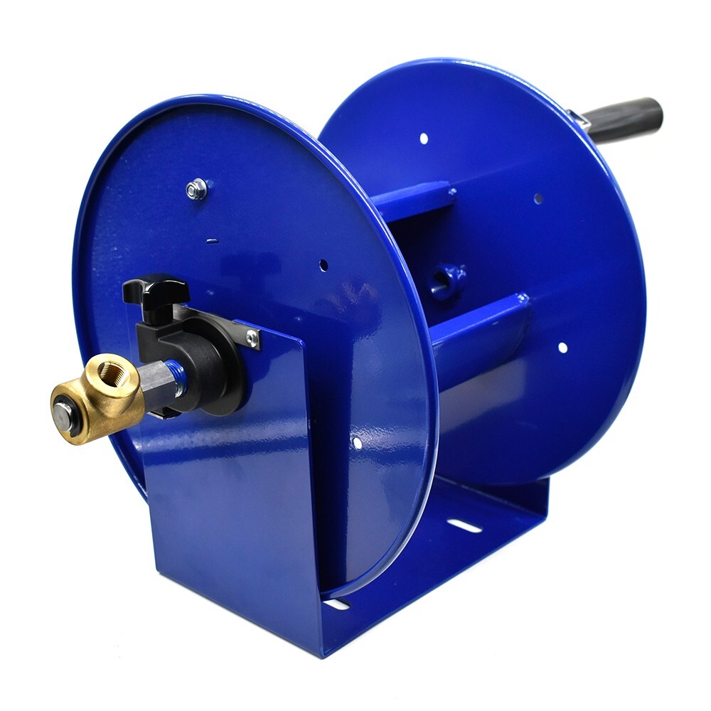 PW7191 Pressure Washer Manual Hose Reel Blue Powder Coated Steel – For 100ft