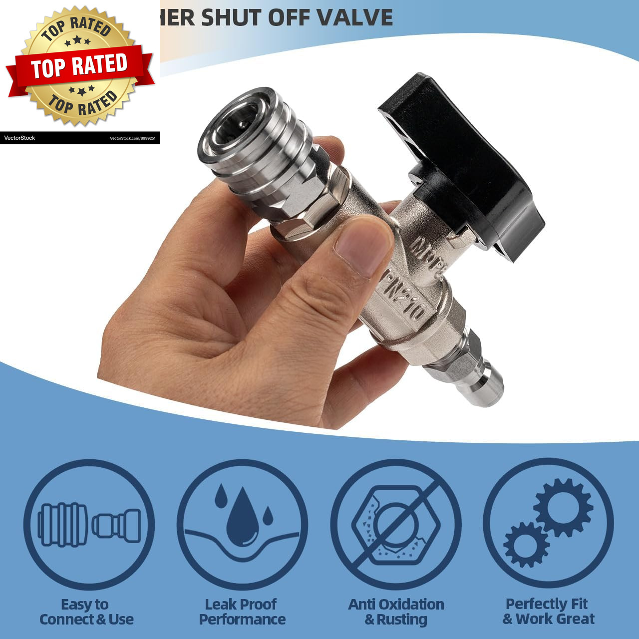 Ball Valve for Pressure Washer, 3/8″ Quick Connect Ball Valve for Pressure Power