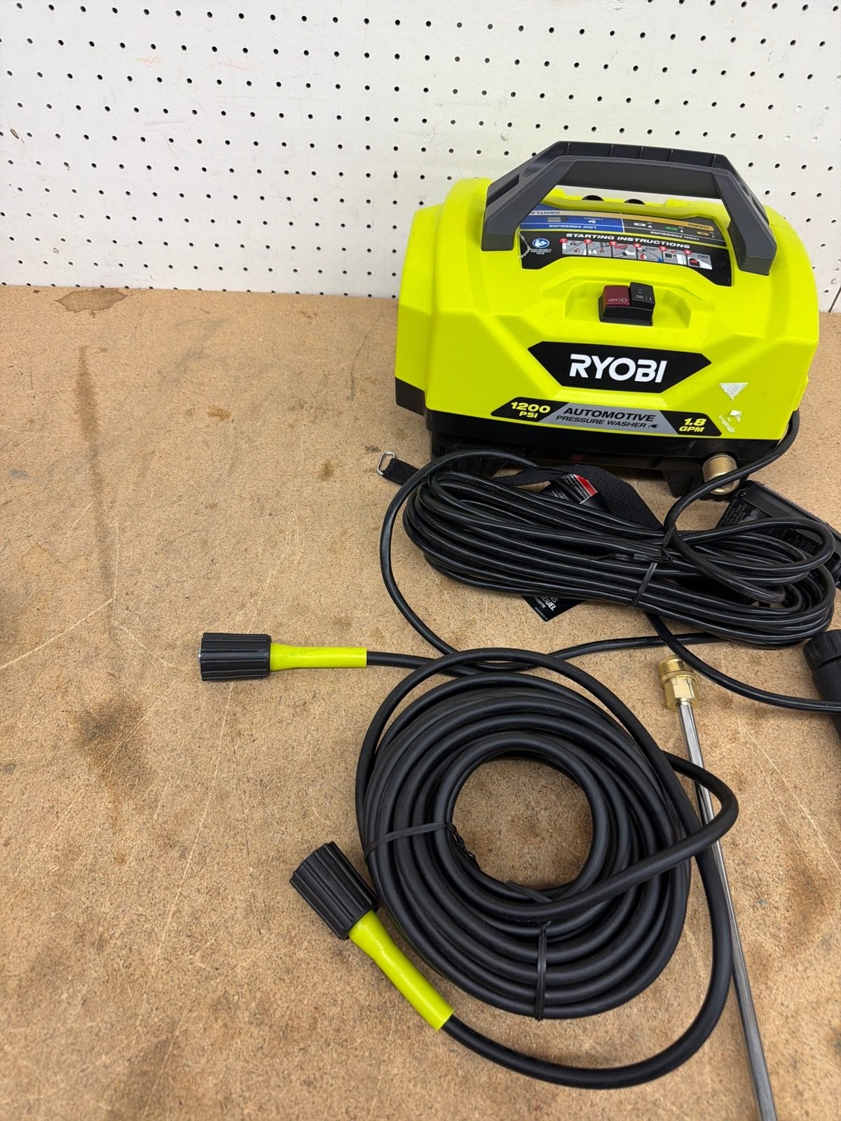RYOBI 1200 PSI 1.8 GPM Cold Water Electric Pressure Washer MISSING