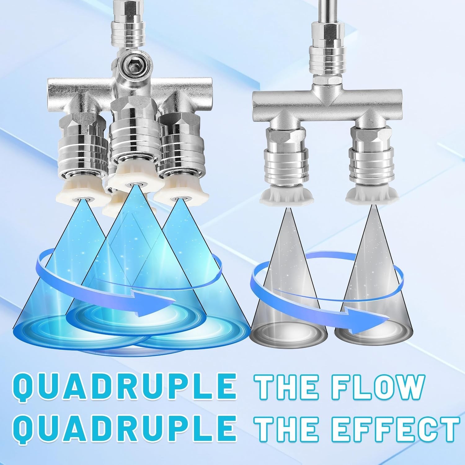 Quadruple Pressure Washer Tips – 4-in-1 Stainless Steel Nozzle Set, 5000 PSI