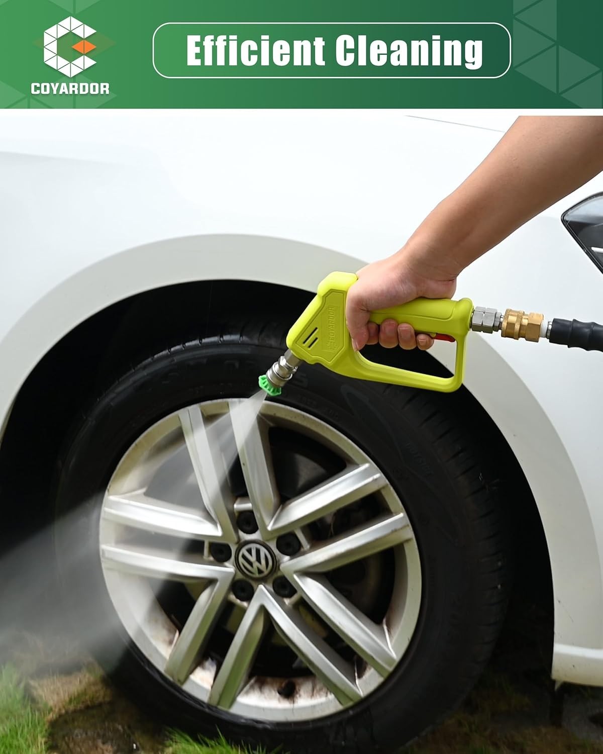 COYARDOR Pressure Washer Short Gun with Quick Connector Swivel, 4000PSI 6.8GPM