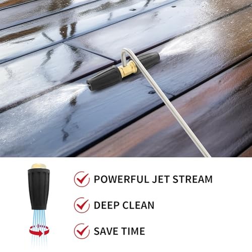 Pressure Washer Gutter Cleaner Attachment, Rotating Pressure Washer Turbo Black