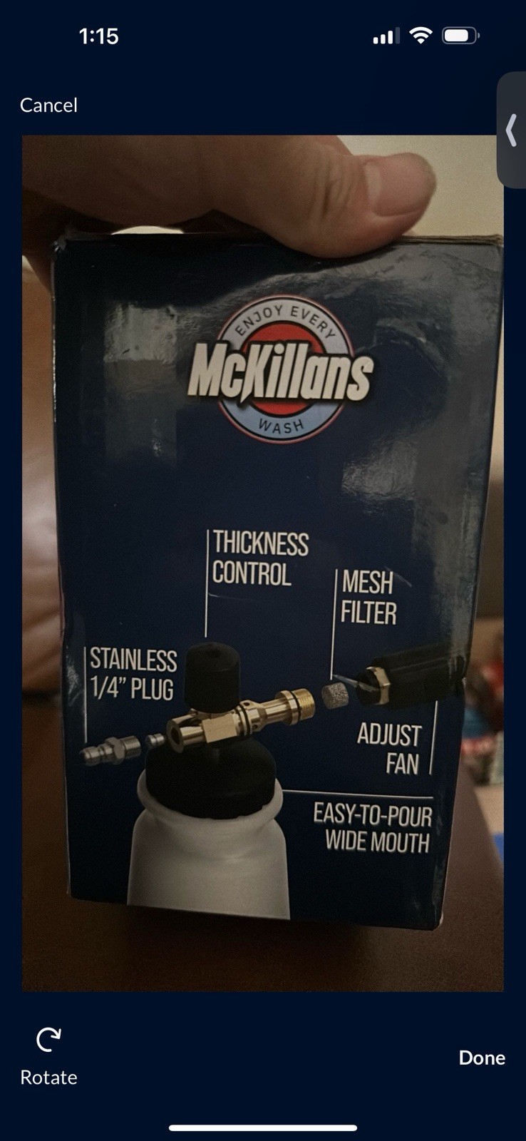 McKillans Wide Mouth Foam Cannon Snow Foam Lance 1L Adjustable Pressure Washer