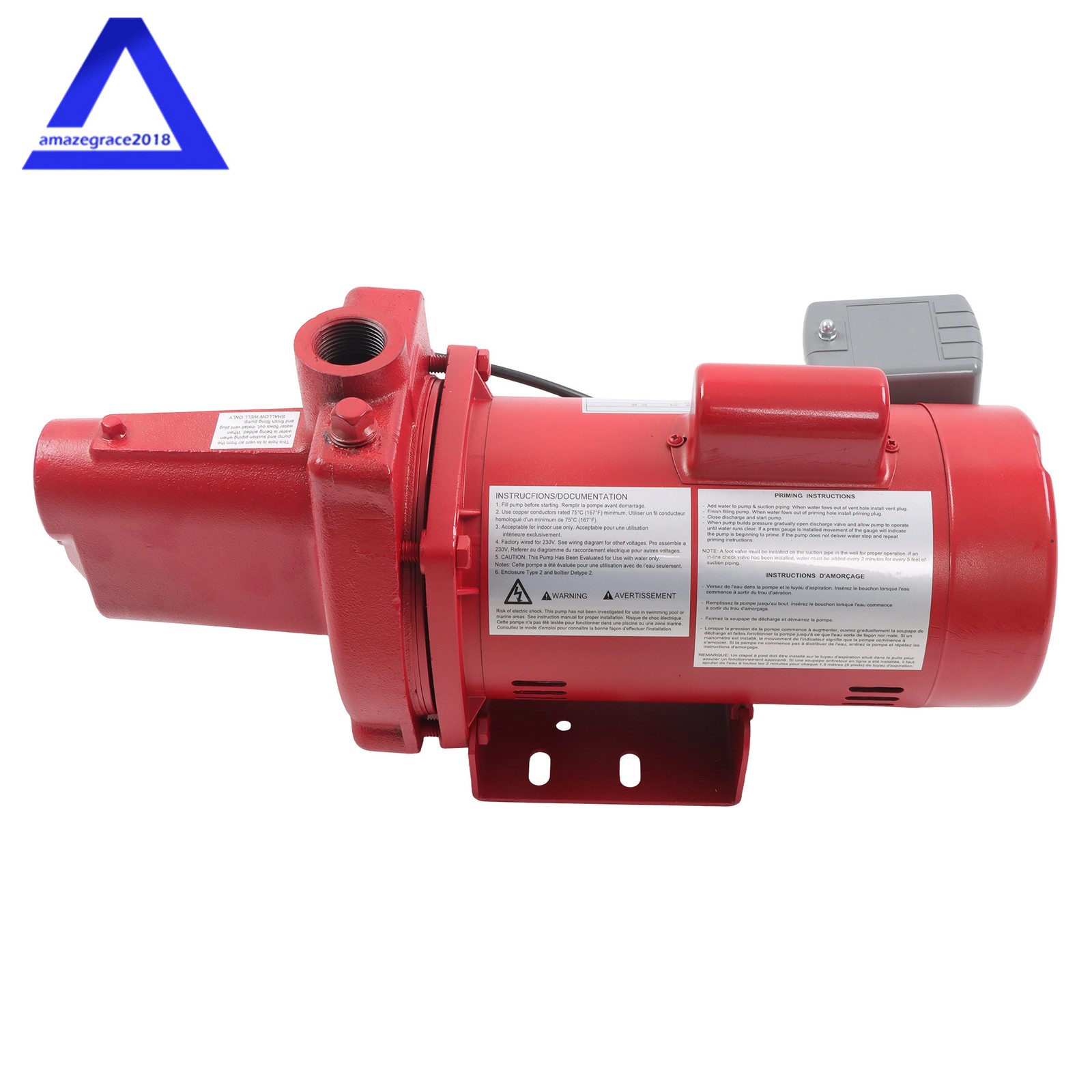 RJS-75-PREM Premium Cast Iron Shallow Well Jet Pump 3/4 HP 16 GPM Red 602207