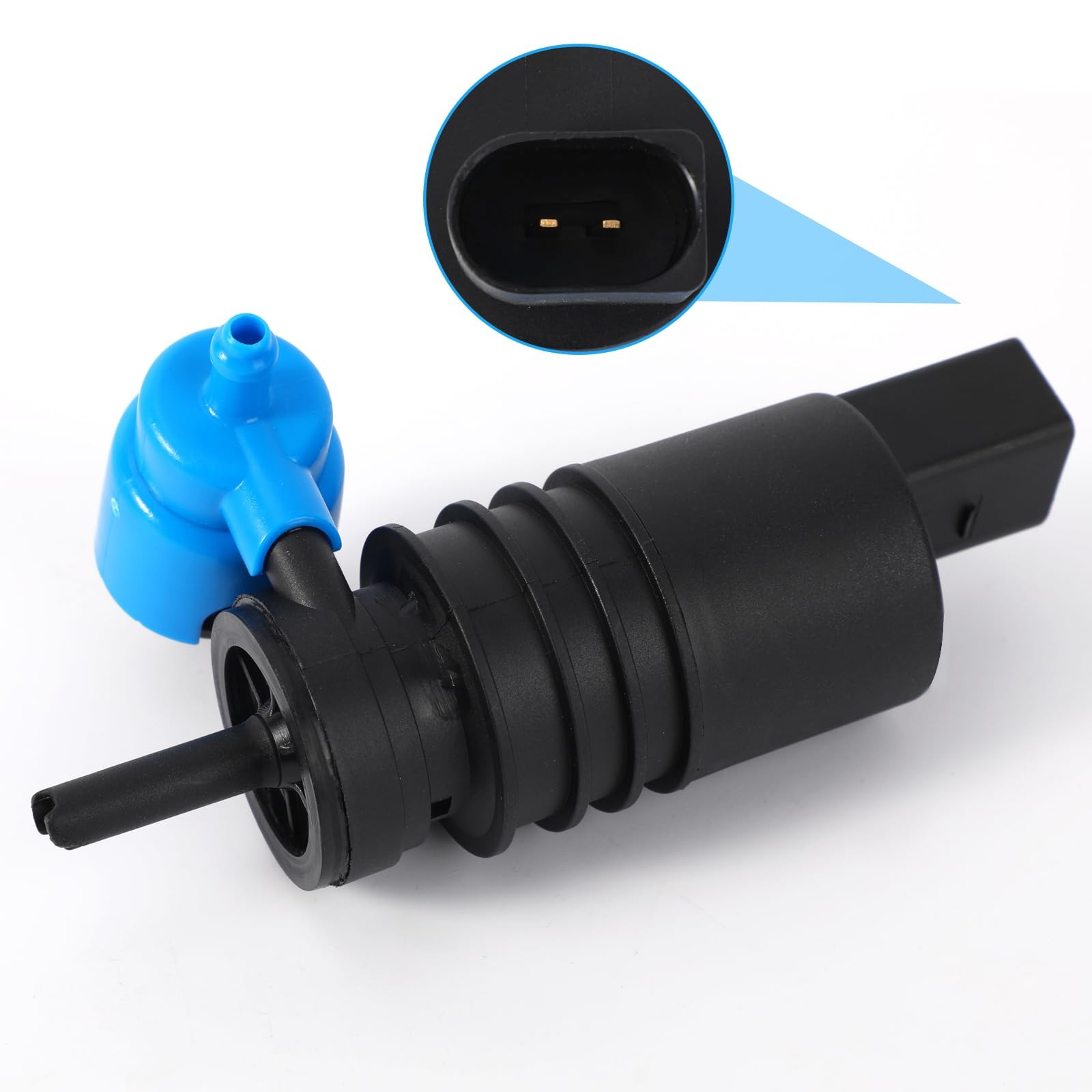 Windshield Washer Fluid Pump, Front Spray Pump Motor, Blue & Black, Durable
