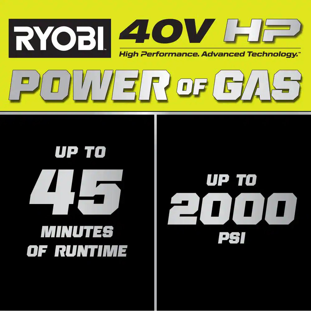 40V HP Brushless Whisper Series 2000 PSI 1.2 GPM Cold Water Electric Pressure Wa