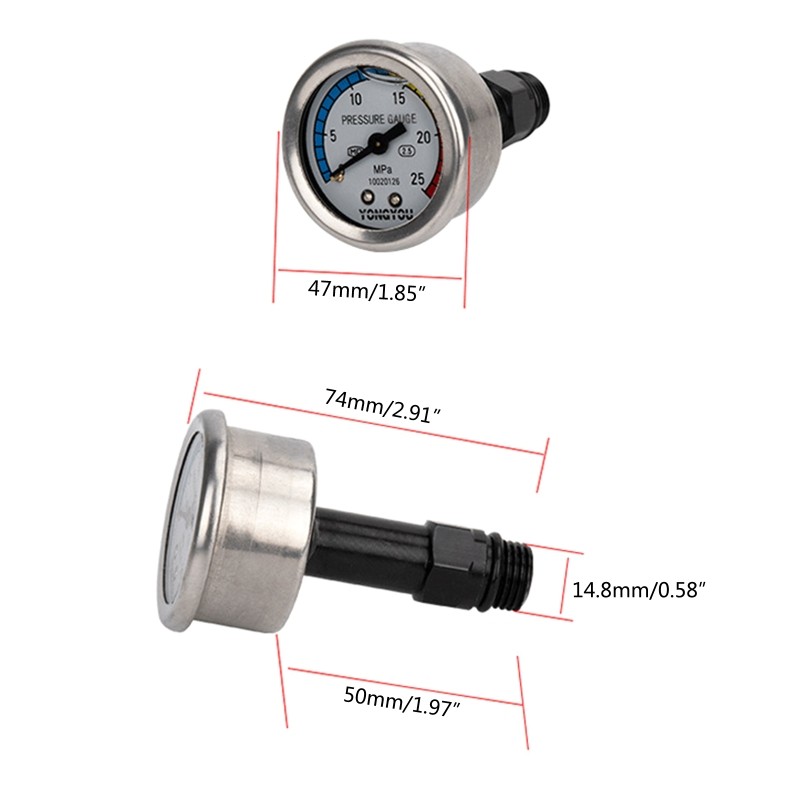 Dial Type Presure Gauge Water Pressure Meter Clear Marking Scale for Washer