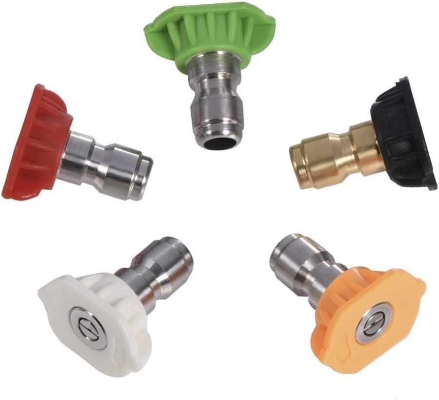 5pcs Pressure Washer Spray Nozzles 1/4 Quick Connection Spray Tip Set 4.0 GPM
