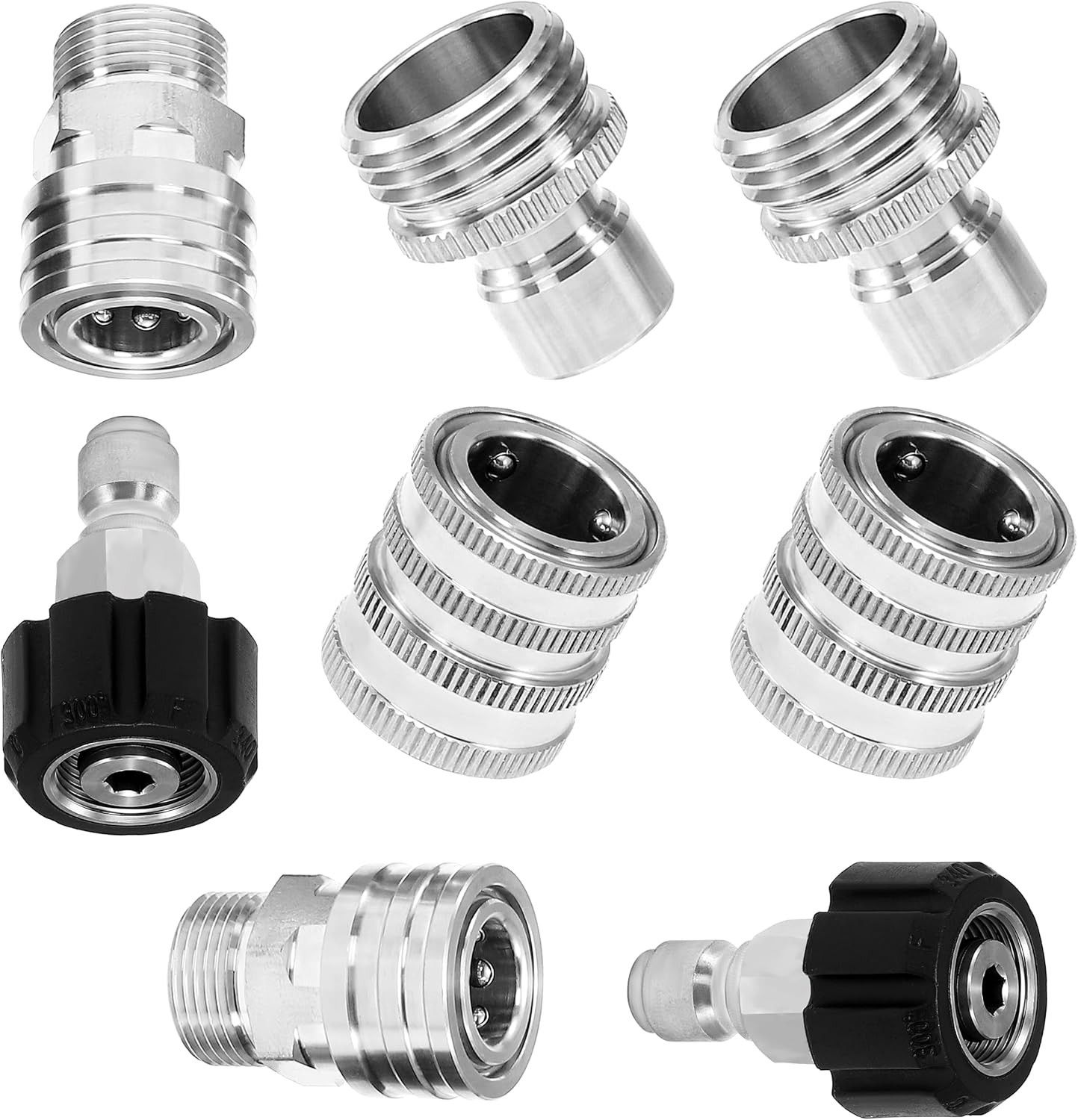 Pressure Washer Adapter Set, Stainless Steel Quick Connect Kit, M22