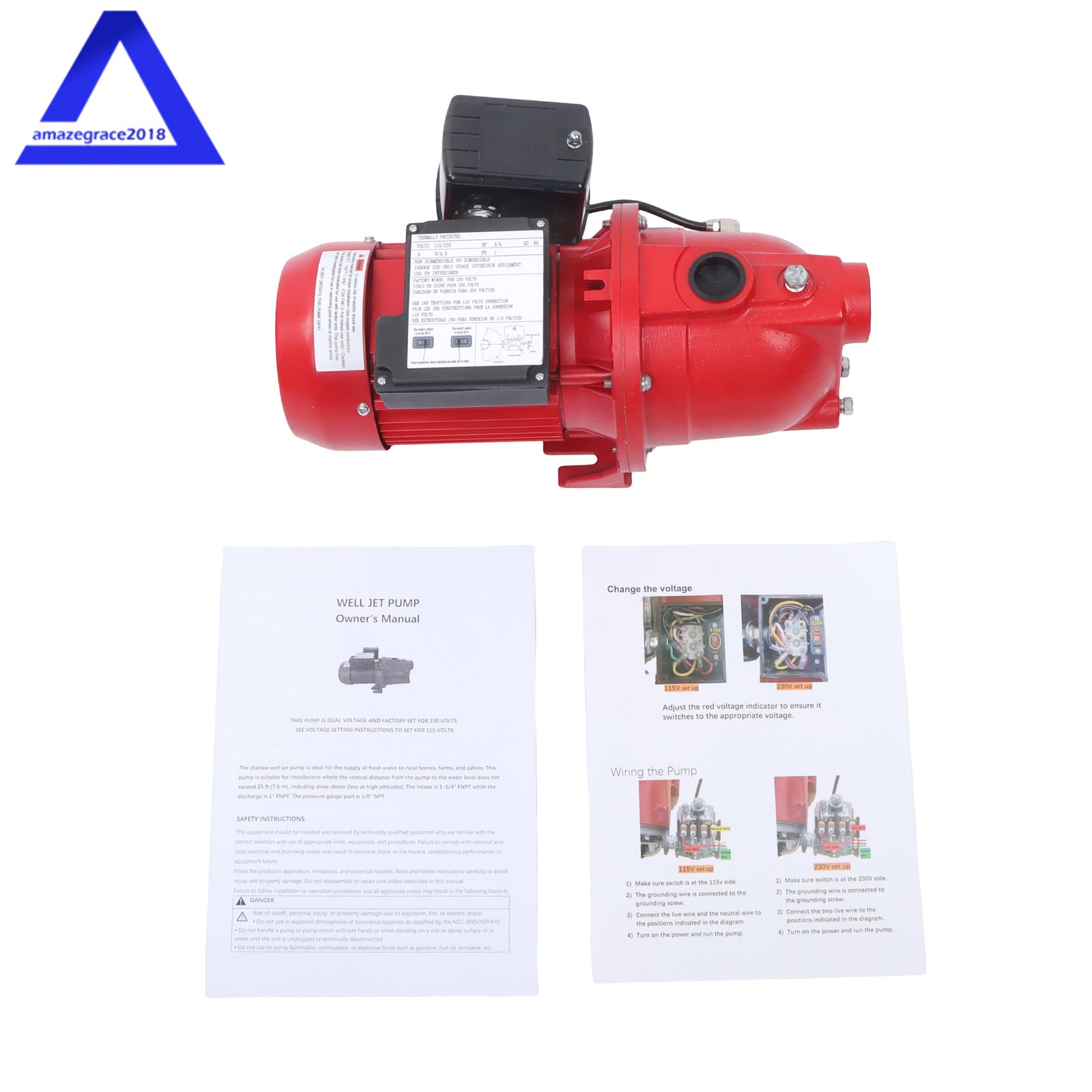 3/4 HP, 13 GPM Dual 115/230v Cast Iron Shallow Well Jet Pump, 97080701