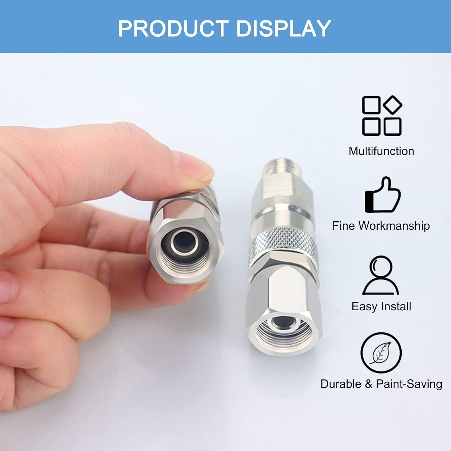 360-Degree Stainless Steel Sprayer Joint for High-Pressure Paint Guns – 1/4 inch