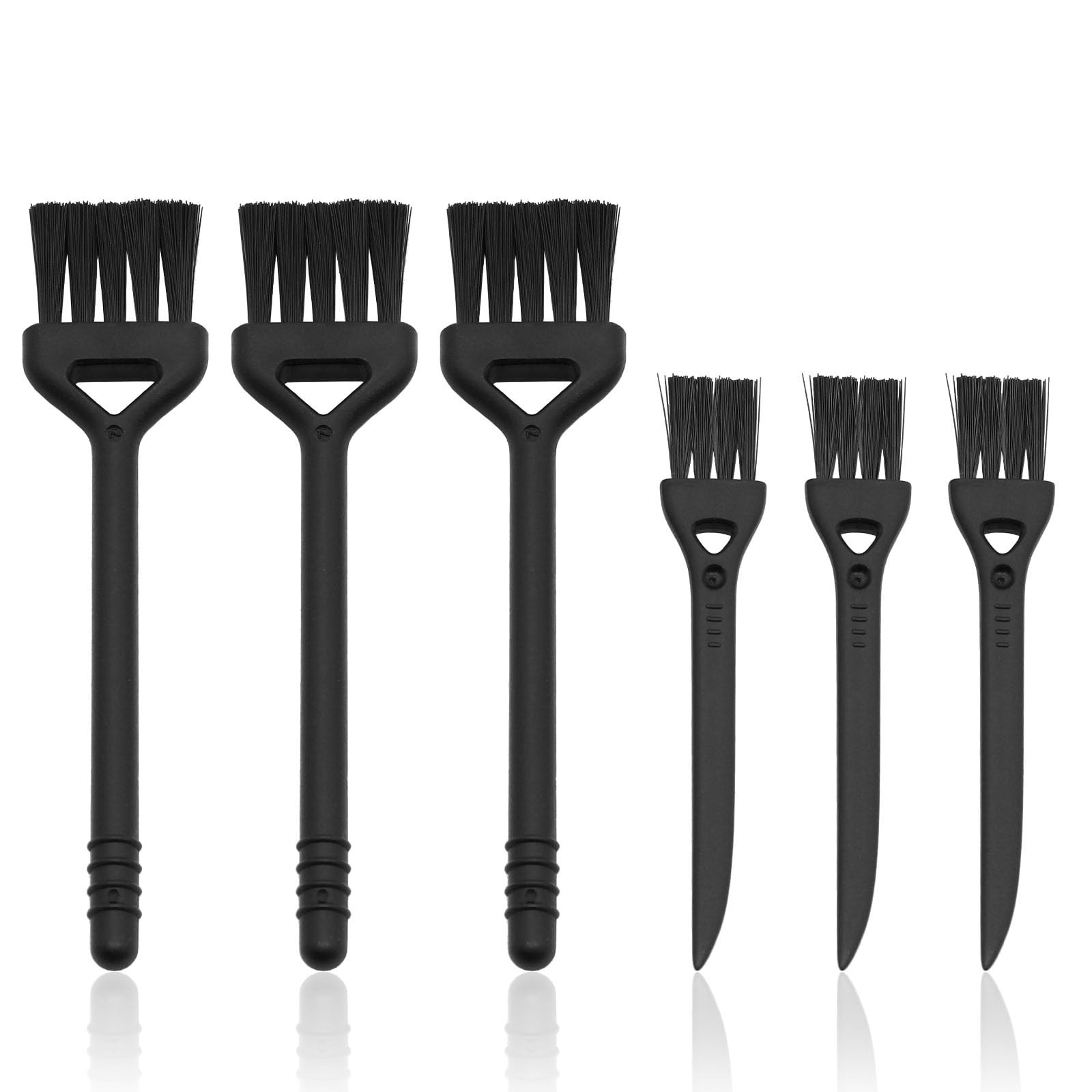 Rierdge Keyboard Cleaning Brush, 6 Pcs Plastic Handle Nylon Anti Static Black