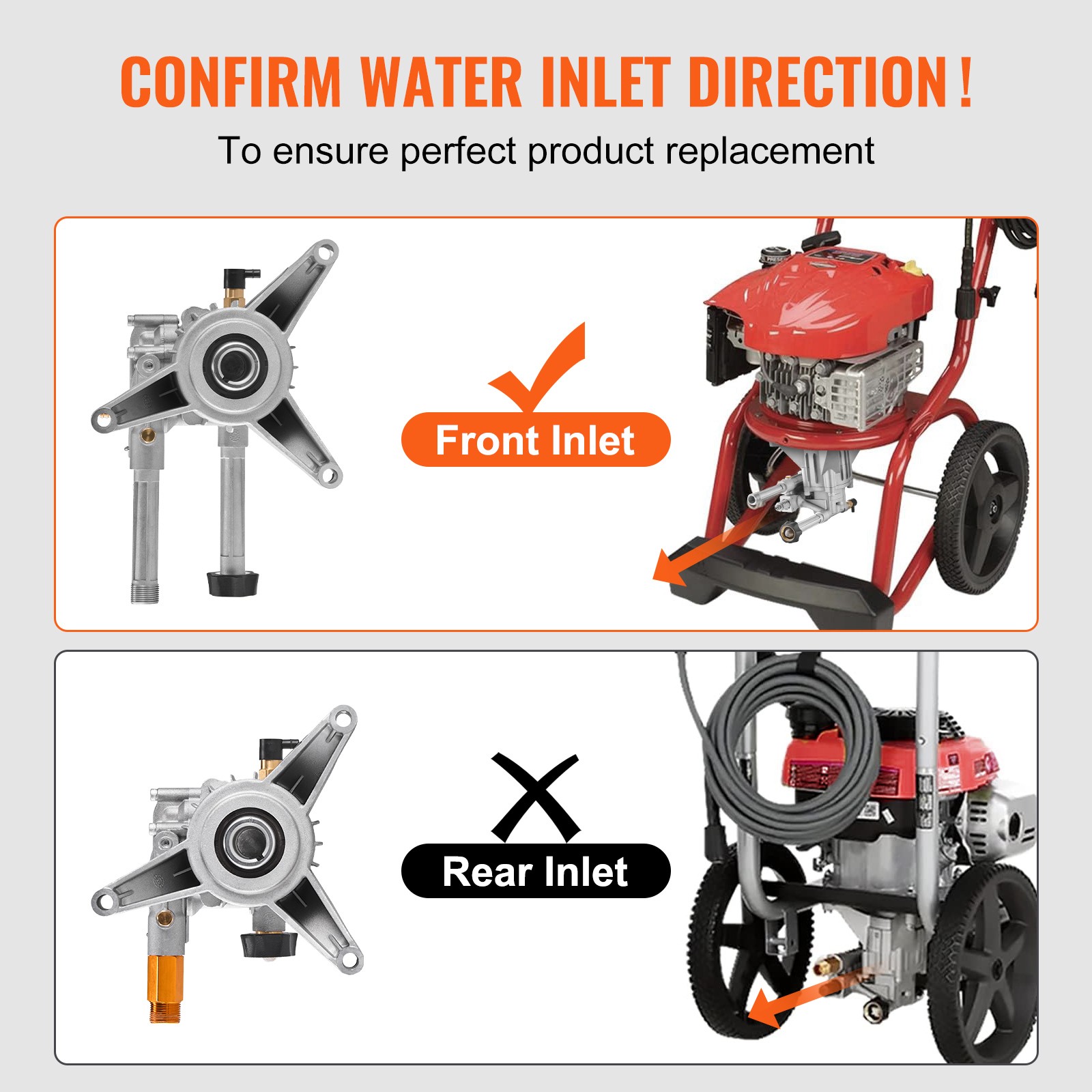 Pressure Washer Pump 7/8″ Shaft Vertical 3100 PSI 2.5GPM with 5 Nozzles