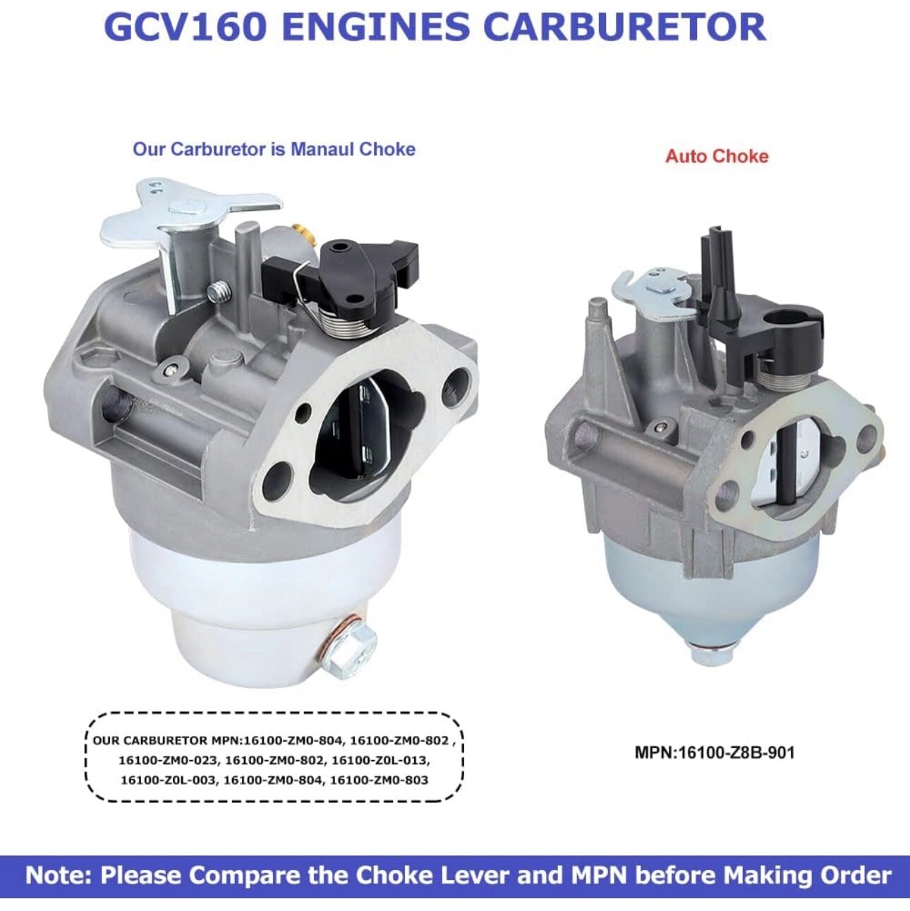 Carburetor For MegaShot MS60773-2 2800 PSI 2.3 GPM GCV160 Pressure Washer 61023