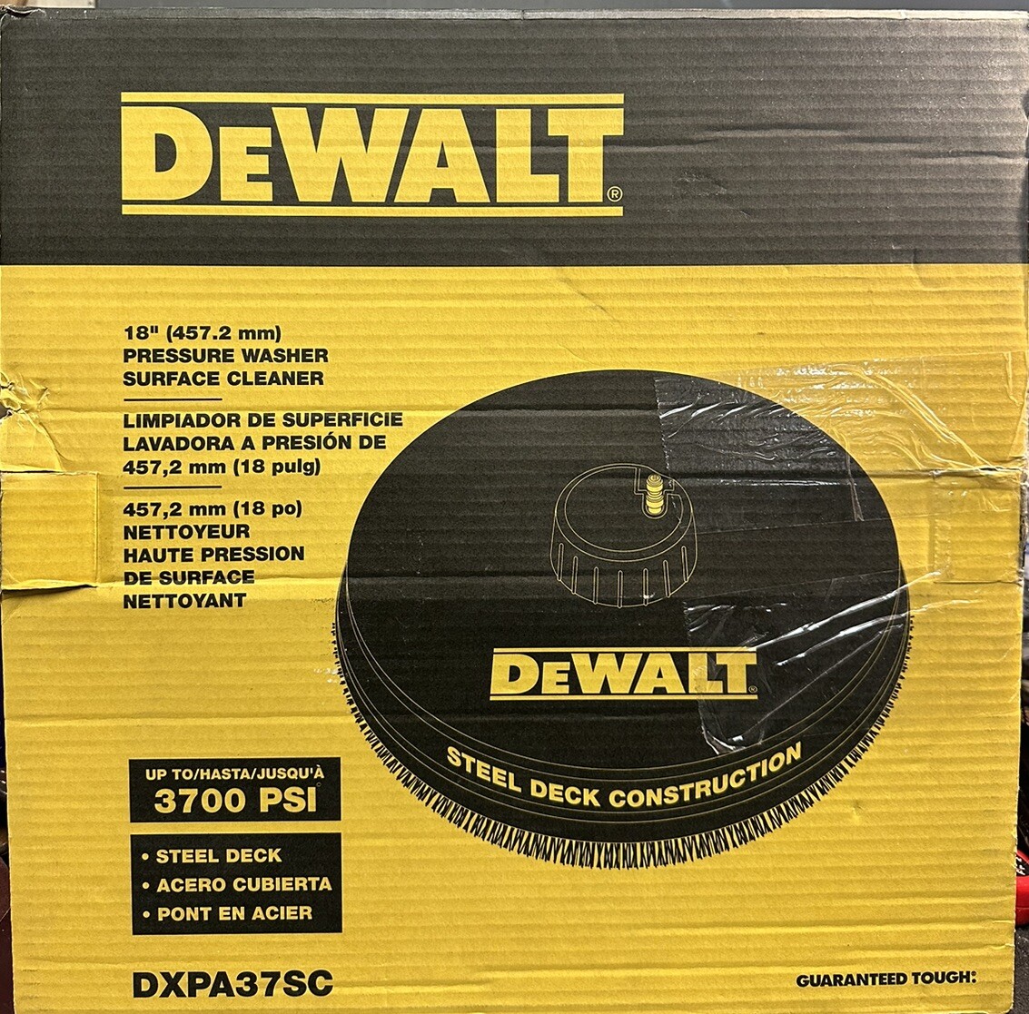 DEWALT DXPA37SC 18″ Surface Cleaner for Pressure Washer Steel Deck 3700 Psi