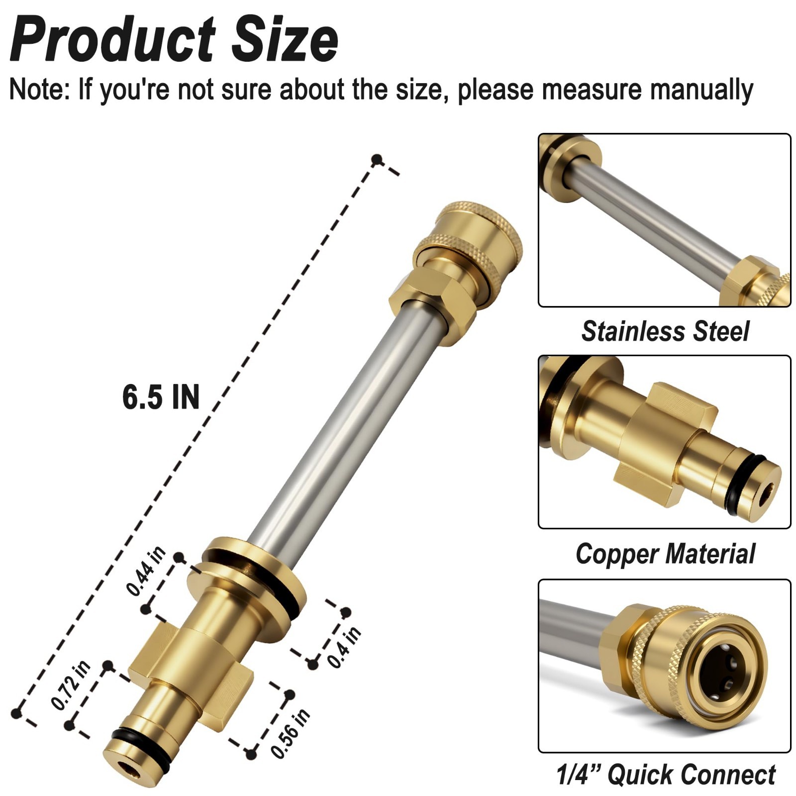 Pressure Washer Gun Adapter & Quick-Connect Nozzles for Sun Joe SPX Series