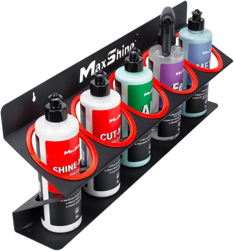 Universal Detailing Spray Bottle Holder – Holds 5 Sprayers (16Oz), Sturdy & Ligh