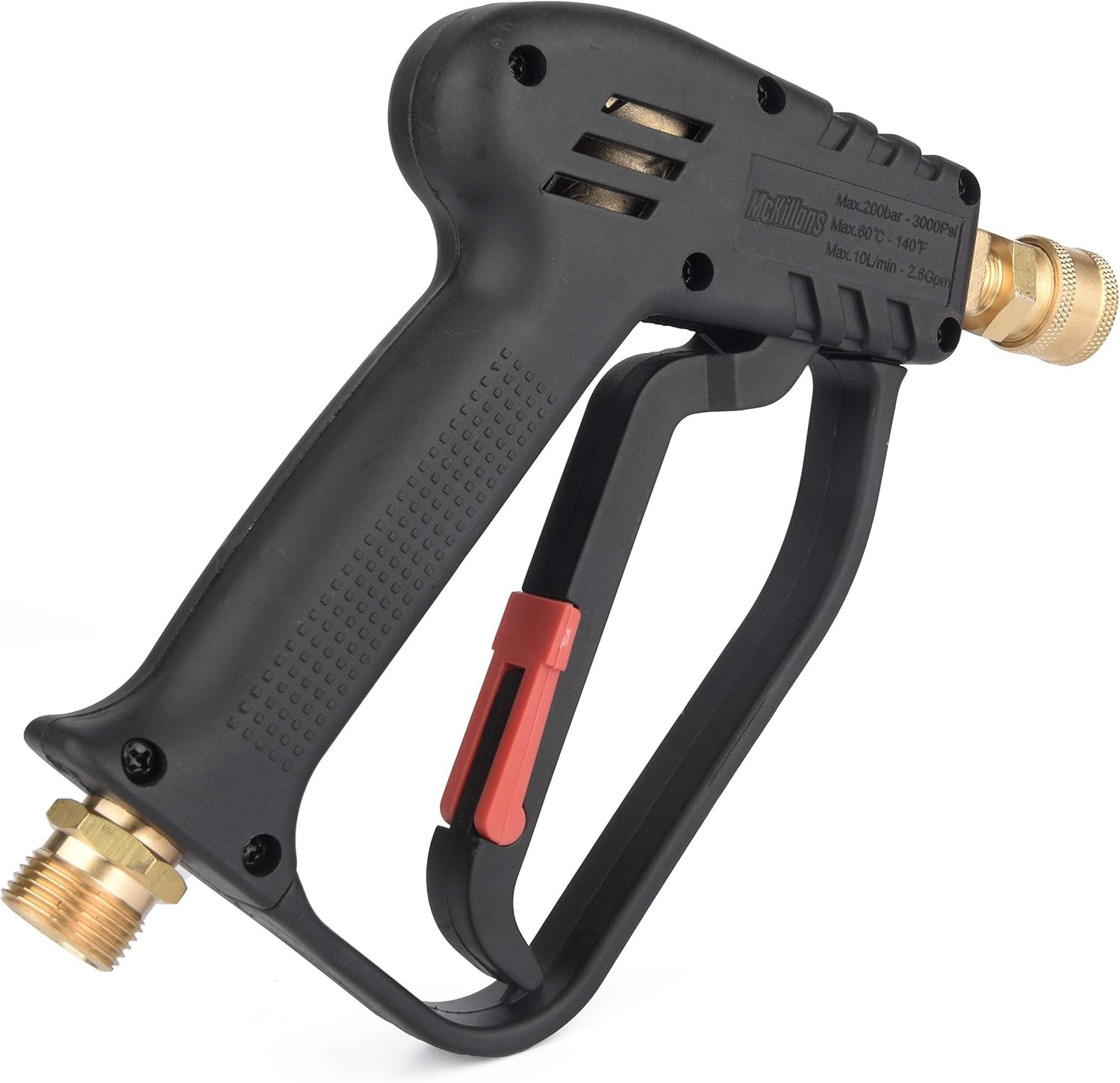 Short Pressure Washer Gun with Replacement M22 Inlet- High Pressure Water Handle