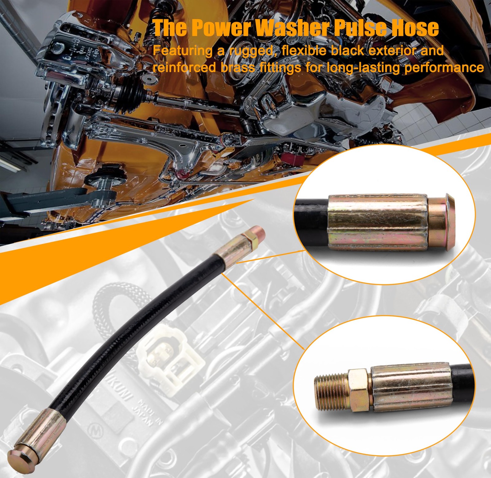 3000 psi 12 inch Power Washer Pulse Hose,For 2600 PSI Excell Devilbiss XR VR