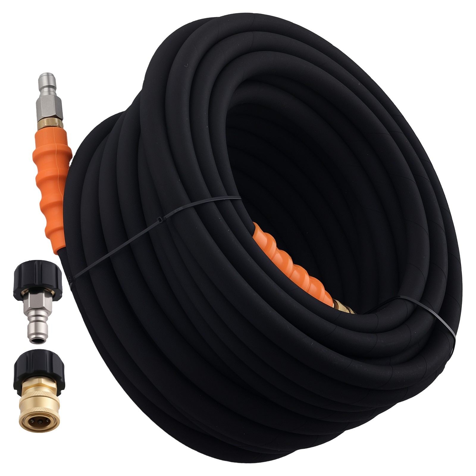 75FT 3/8″ High Pressure Washer Hose 4800PSI Max 248°F Steel Wire Braid