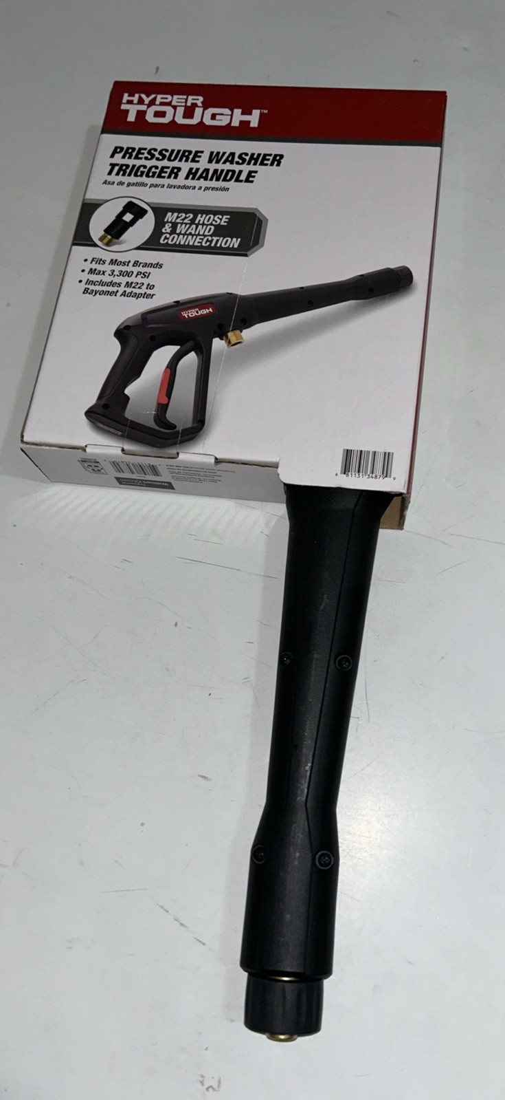 HYPER TOUGH PRESSURE WASHER TRIGGER HANDLE M22 BAYONET ADAPTER 3300 PSI