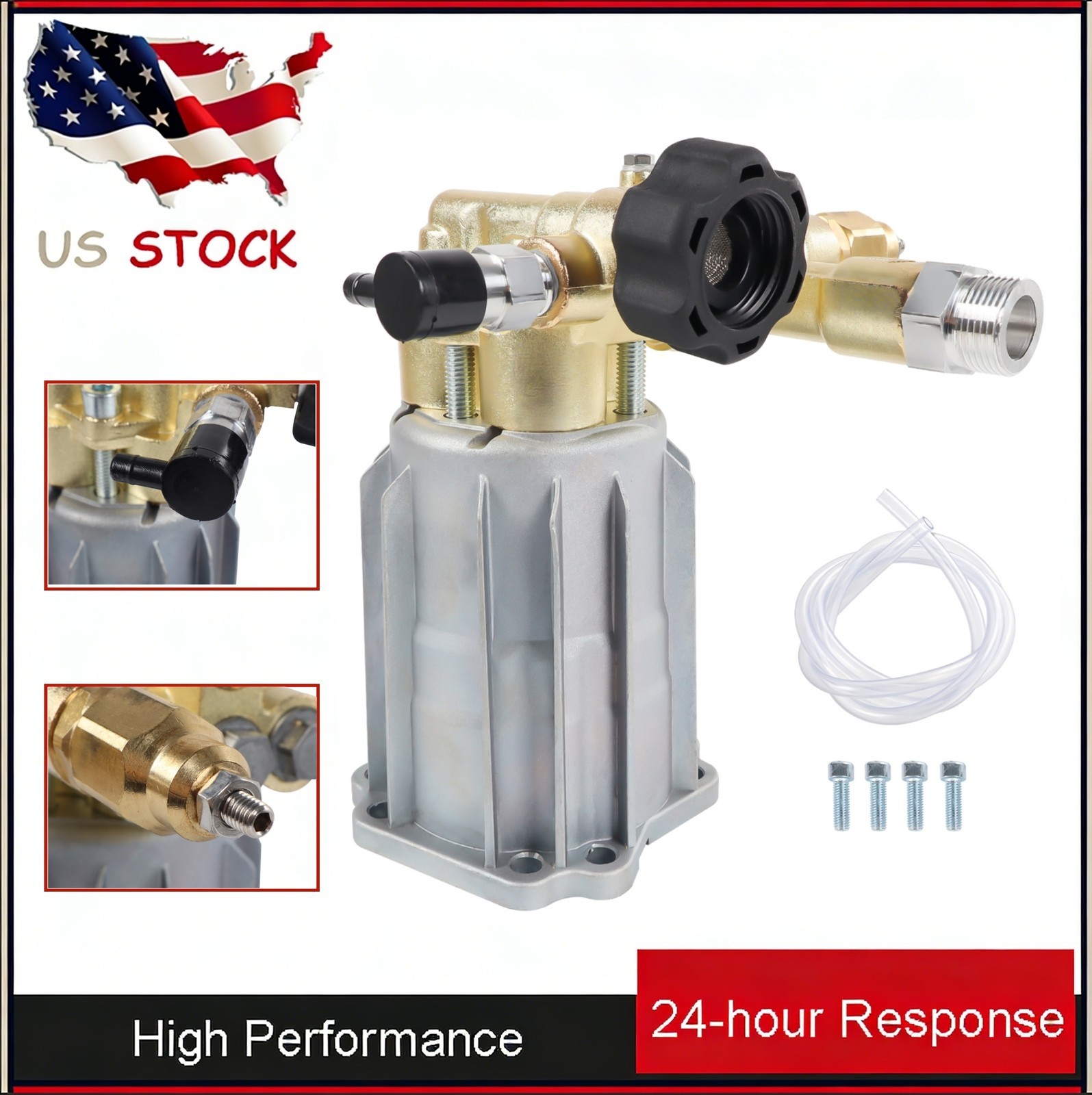 New RMV2.5G30 PRESSURE WASHER PUMP AXIAL, 2.5GPM 3000 PSI, 3400 RPM, 3/4″ SHAFT